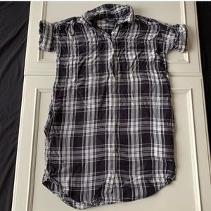 Madewell black/white flannel T-shirt dress XXS